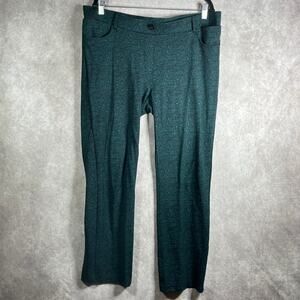 Betabrand 7-Pocket Dress Pant Yoga Pant Womens‎ 2XL Green Floral Straight Leg